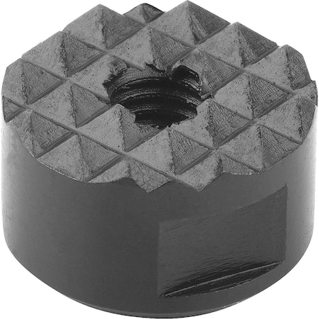 Grippers And Inserts Round D2=25, L3=10, Form:F Serrated, Tool Steel Hardened And Black Oxid Fi